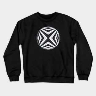 Black and white spherical geometric globe with three dimensional optic. Crewneck Sweatshirt